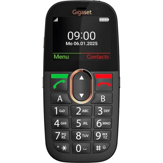 Gigaset GL695 2,31" seniortelefon sort, 4G, store taster
