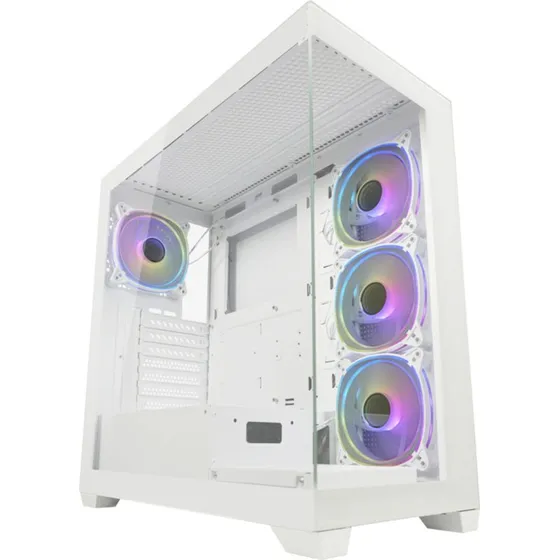 LC Power LC-715W Hvid Mid Tower Gaming-Kabinet med Glas Sidepanel