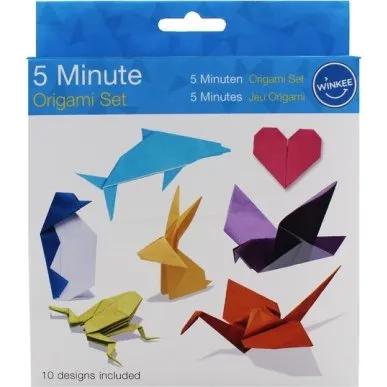 Winkee Origamisæt 5 Minutter – 100 ark levende papir