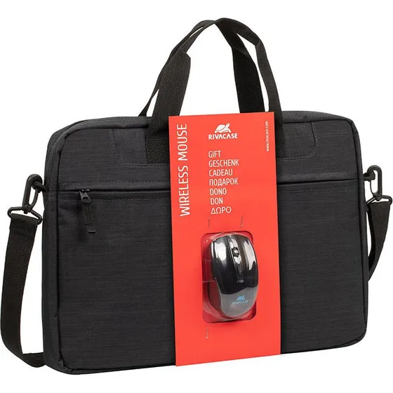 Rivacase 8038 + Trådløs Mus 15,6" Sort