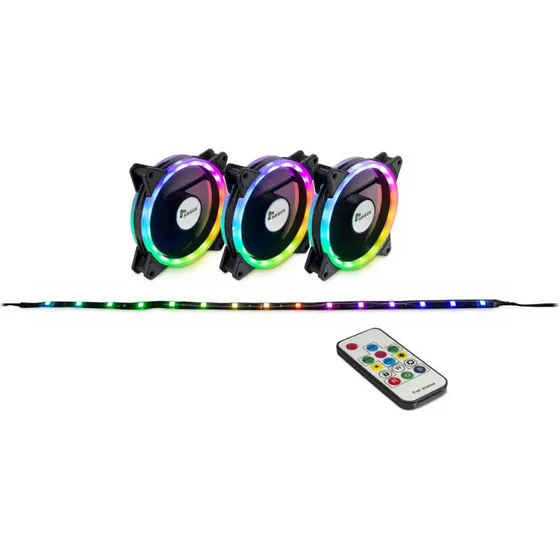 Inter-Tech Argus RS-04 RGB 120mm 3pk med Fjernbetjening