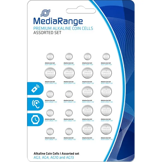 MediaRange MRBAT119 20 stk PR48 Alkaline Knapcellebatterier