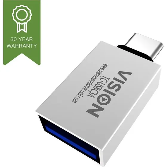 Vision USB-C til USB Type A adapter, hvid