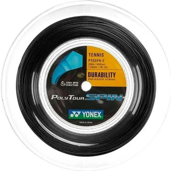 Yonex PolyTour Spin 1,25 mm Sort