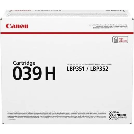 Canon 039H Sort Toner, 25.000 Sider, Original Høj Kapacitet