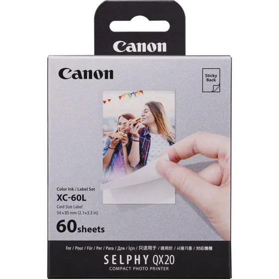 Canon SELPHY XC-60L Farvekassette & Mat Fotopapir 60 Ark