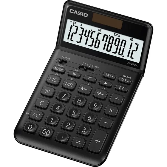 Casio JW-200SC 12-cifret regnemaskine, sort
