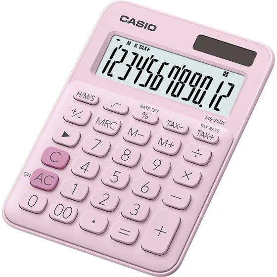Casio MS-20UC 12-cifret Lommeregner, Pink