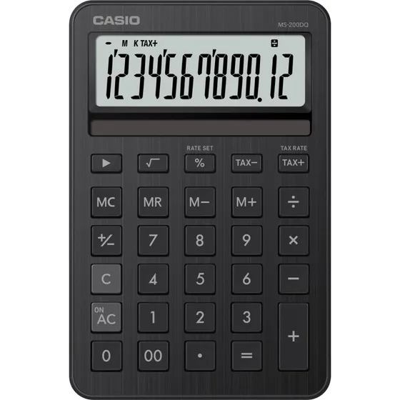 Casio MS-200DQ-BK Desktop Regnemaskine, Sort