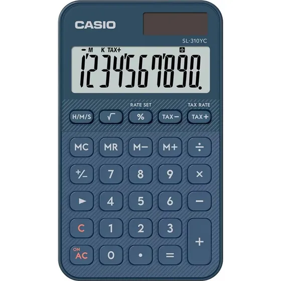 Casio SL-310YC Skrivebordsregner, 10 cifre, marineblå