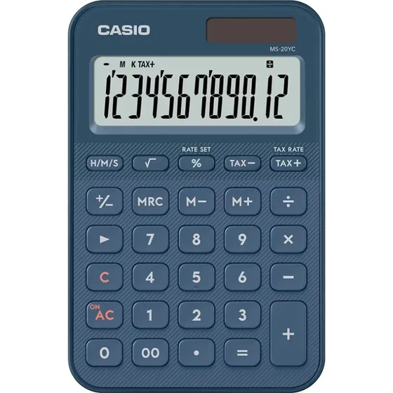 Casio MS-20YC Skrivebords-regnemaskine, marineblå, 12 cifre