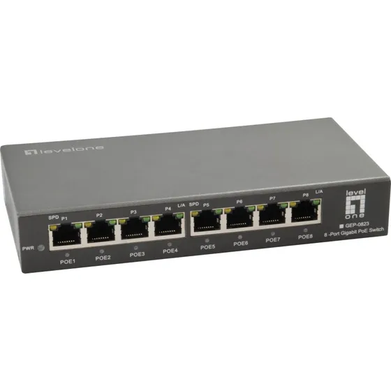 LevelOne GEP-0823 8-Port Gigabit PoE+ Switch (120W)