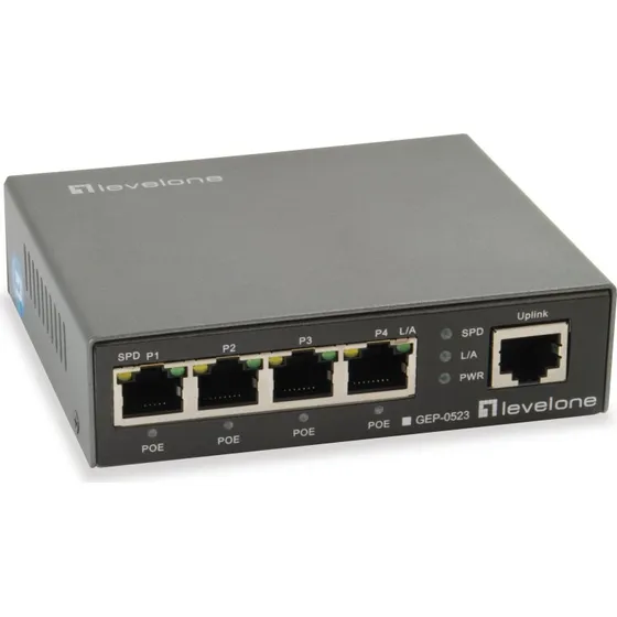 LevelOne GEP-0523 5-port Gigabit PoE+ Switch