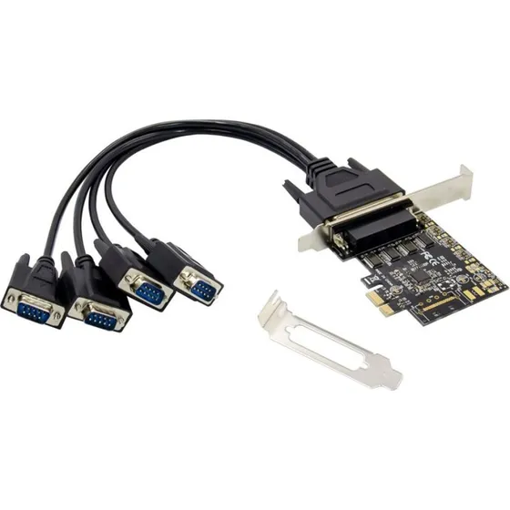 Conceptronic PCIe 2.0 x1 RS-232 x4 Seriel Adapter, Sort