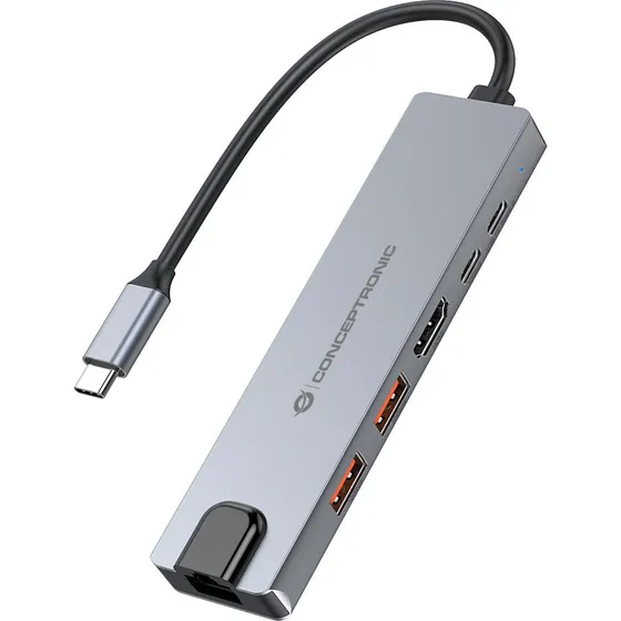 Conceptronic DONN29G USB-C Dockingstation, 10 Gbit/s, Grå