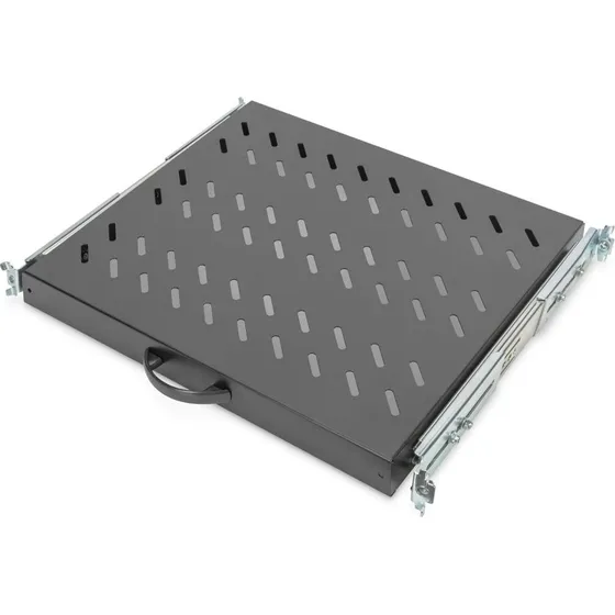 DIGITUS DN-19 TRAY-2-600-SW 1U Udtrækshylde, Sort, 25 kg