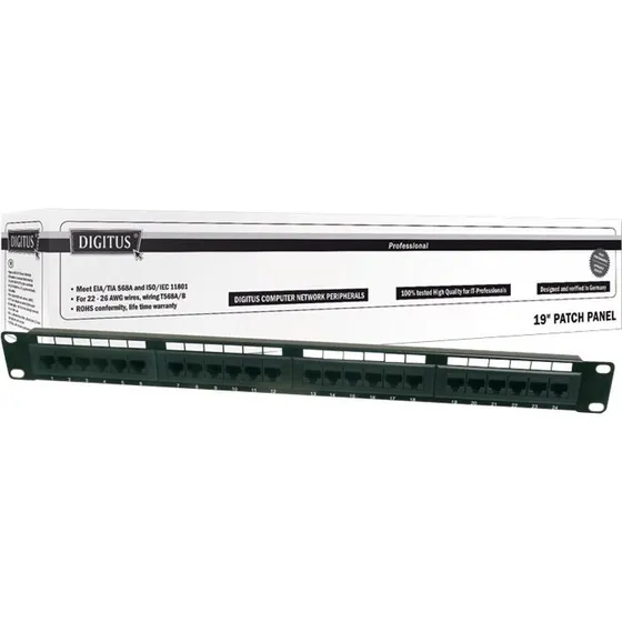 Digitus DN-91624S Patch-panel CAT6 24x RJ-45 grå 1U