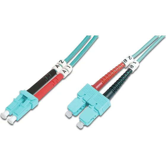 DIGITUS LC/SC OM3 Fiberoptisk Patchkabel 1m Blå