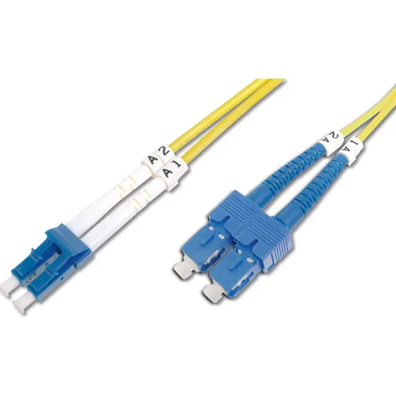 DIGITUS LC/SC Fiberoptik Patchkabel 1m, Gul