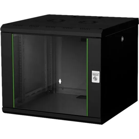 DIGITUS DN-19 09U-6/6-SW Vægmonteret Rackkabinet, Sort