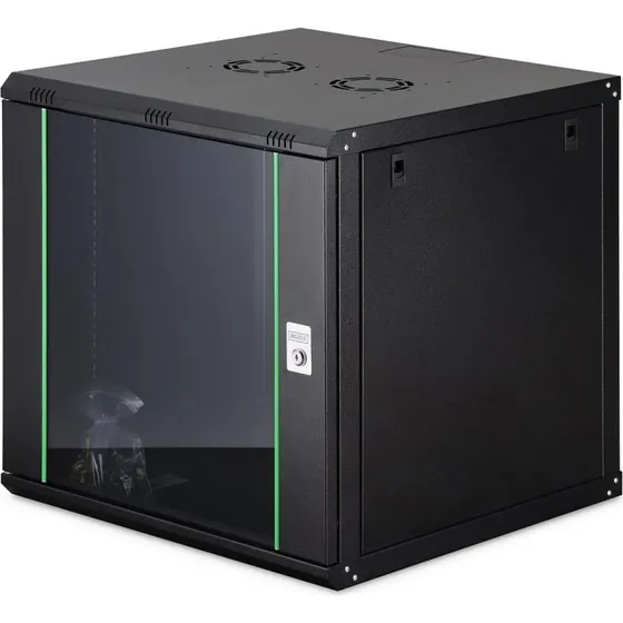 DIGITUS Dynamic Basic 12U Væghængt Rackkabinet, Sort, 60x60 cm