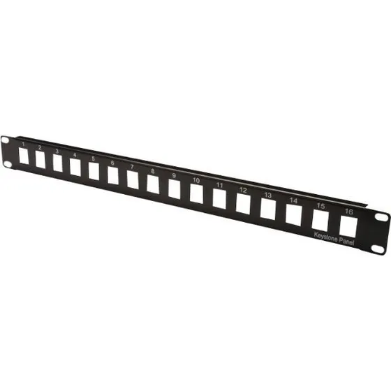 DIGITUS DN-91400 16-Port Patch Panel, Sort, 1U