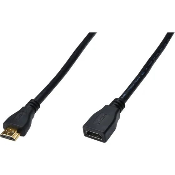 ASSMANN HDMI High Speed 2m med Ethernet, sort