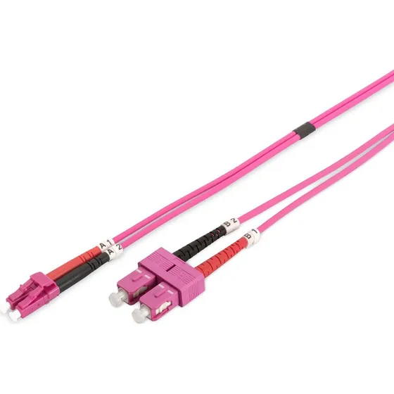 DIGITUS LC/SC OM4 Fiberoptisk Patchkabel 2m RAL 4003