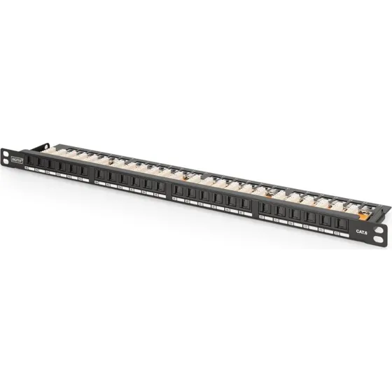 DIGITUS CAT 6 Class E Patchpanel 24-porte, 0,5U, sort