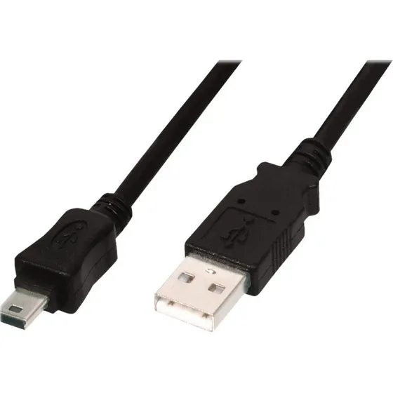ASSMANN USB-kabel 3m sort (mini-USB type B til USB)