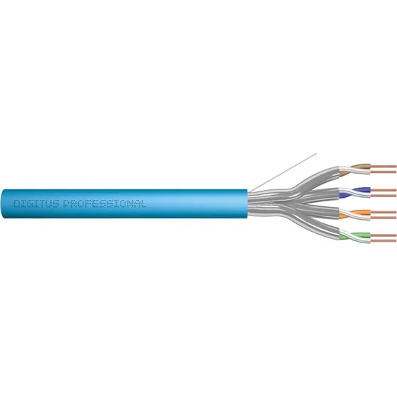 DIGITUS Cat6a U/FTP 100m Blå Installationskabel