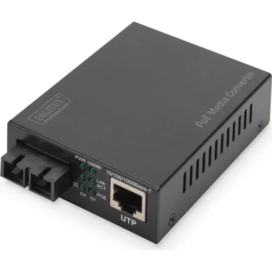 DIGITUS DN-82150 PoE Mediekonverter 1GbE RJ45 til SC