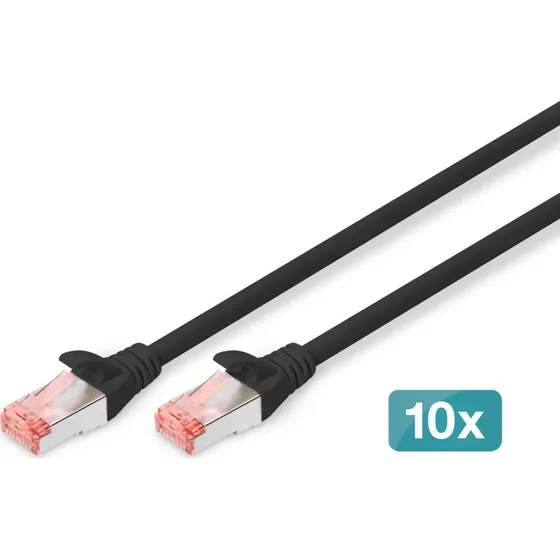 DIGITUS CAT 6e S/FTP 5m Sæt 10 stk Sort