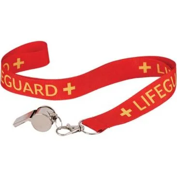 Life Guard - Baywatch metalfløjte med rødt-gult bånd