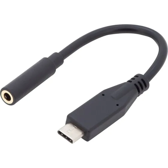 DIGITUS USB-C til 3.5 mm hovedtelefonadapter, 20 cm, sort