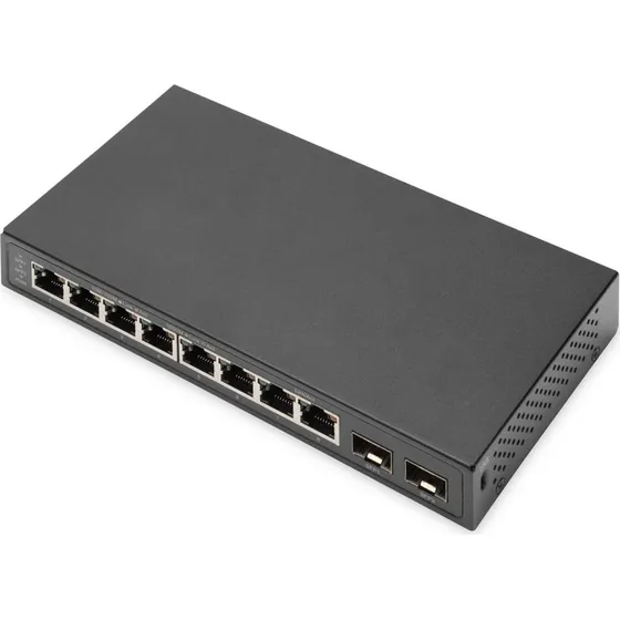 DIGITUS DN-80067 8-port Gigabit Switch med 2x SFP, sort