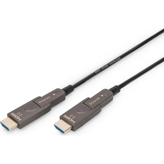 DIGITUS 15 m HDMI 4K AOC Hybridkabel med aftagelige stik