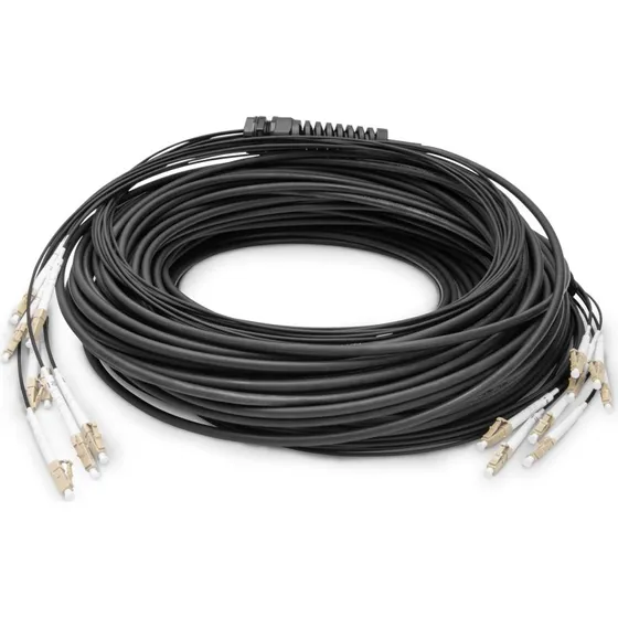 DIGITUS OM4 8-fibre LC/UPC breakoutkabel, 75 m, sort