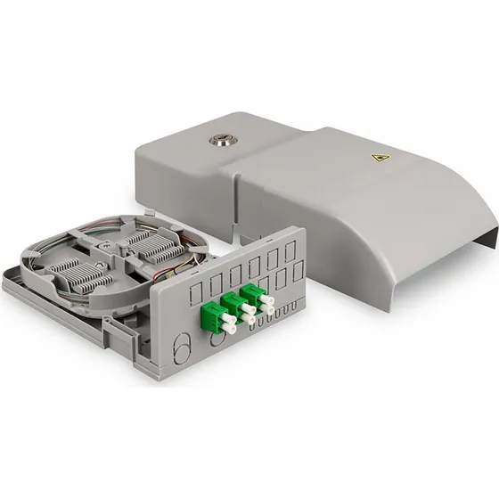 DIGITUS Fiberoptisk distributionsboks LC/APC duplex, 3 porte, lysegrå