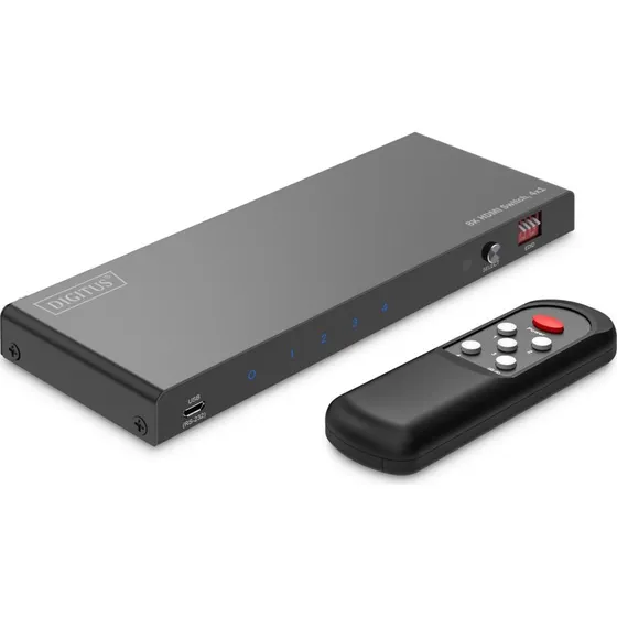 DIGITUS DS-55335 8K HDMI-switch 4x1 med fjernbetjening