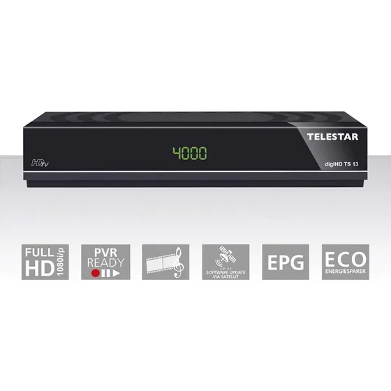 Telestar digiHD TS 13 HDTV-satellitmodtager, sort