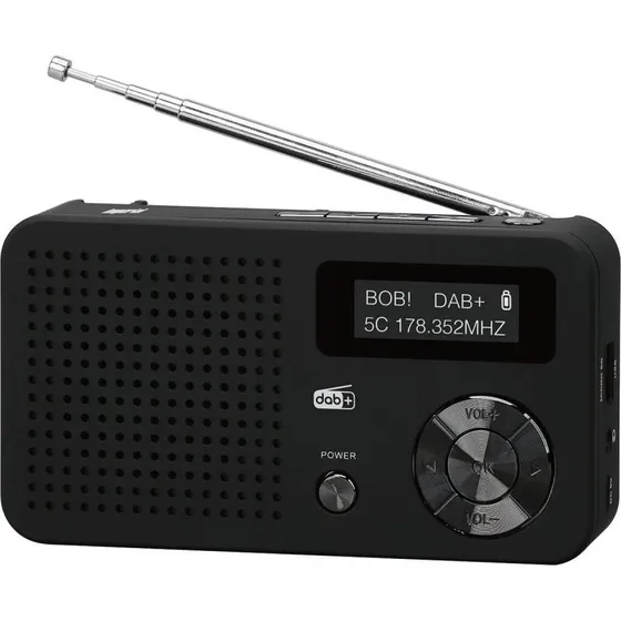Nedis Dabman 13 Bærbar DAB+/FM-radio med USB og Micro-SD, sort
