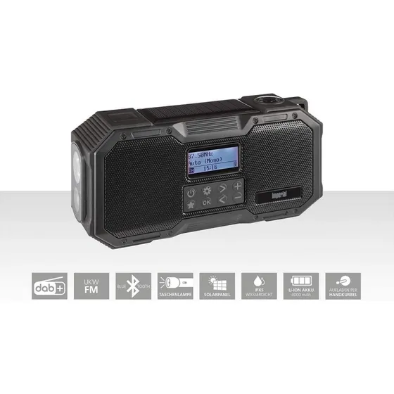 DABMAN OR 1 Robust DAB+ / FM / Bluetooth Udendørsradio Sort