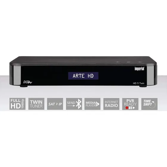 Nedis HD 7i Twin HDTV Satellitmodtager med Dobbelt Tuner, Sort