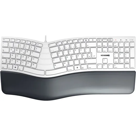 Cherry KC 4500 ERGO Tastatur, Tysk, Grå, USB