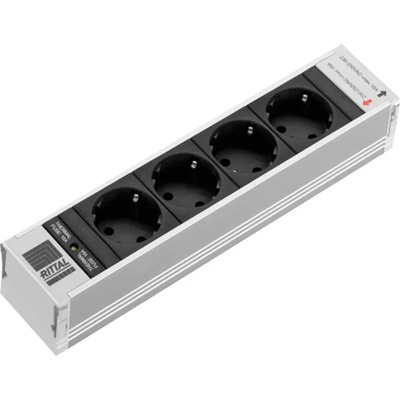 Rittal 7856100 2,5m Strømskinne til 19" med 4x Schuko