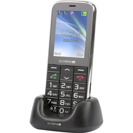 Olympia Joy II Mobiltelefon, Sort, Bluetooth, FM Radio