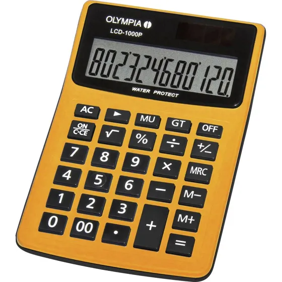 Olympia LCD 1000P Lommeregner, 12 Cifre, Sort/Orange