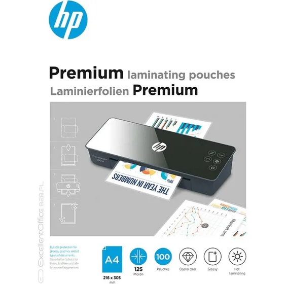 HP Premium Lamineringslommer A4 125 µm, 100 stk