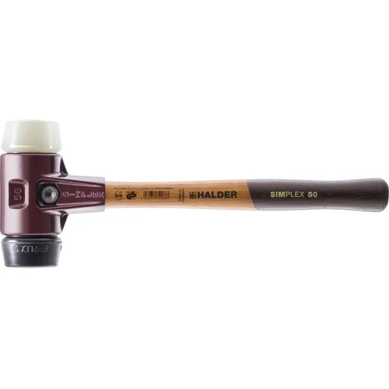 Halder Simplex Gummihammer, 50 mm, gummiblanding/nylon, støbejern